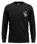 Men's Black Long Sleeve T-Shirt with Skull Graphic Print