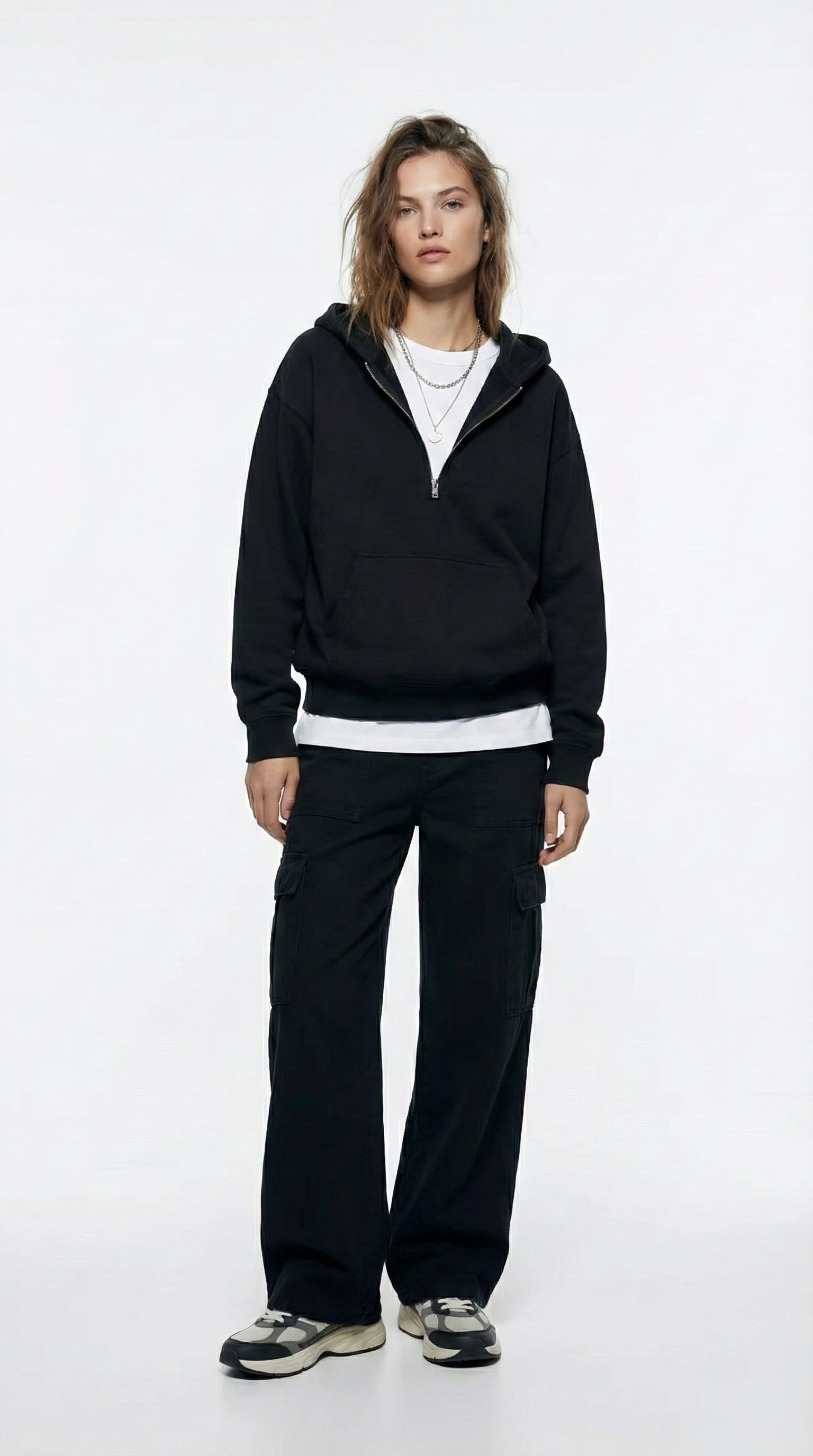 Unisex The Summit Oversized Half-Zip Hoodie | Jet Black