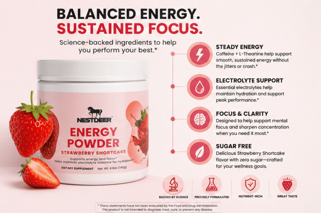 NESTDEER™ Energy Powder (Strawberry Shortcake)