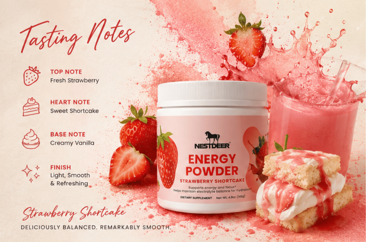 NESTDEER™ Energy Powder (Strawberry Shortcake)