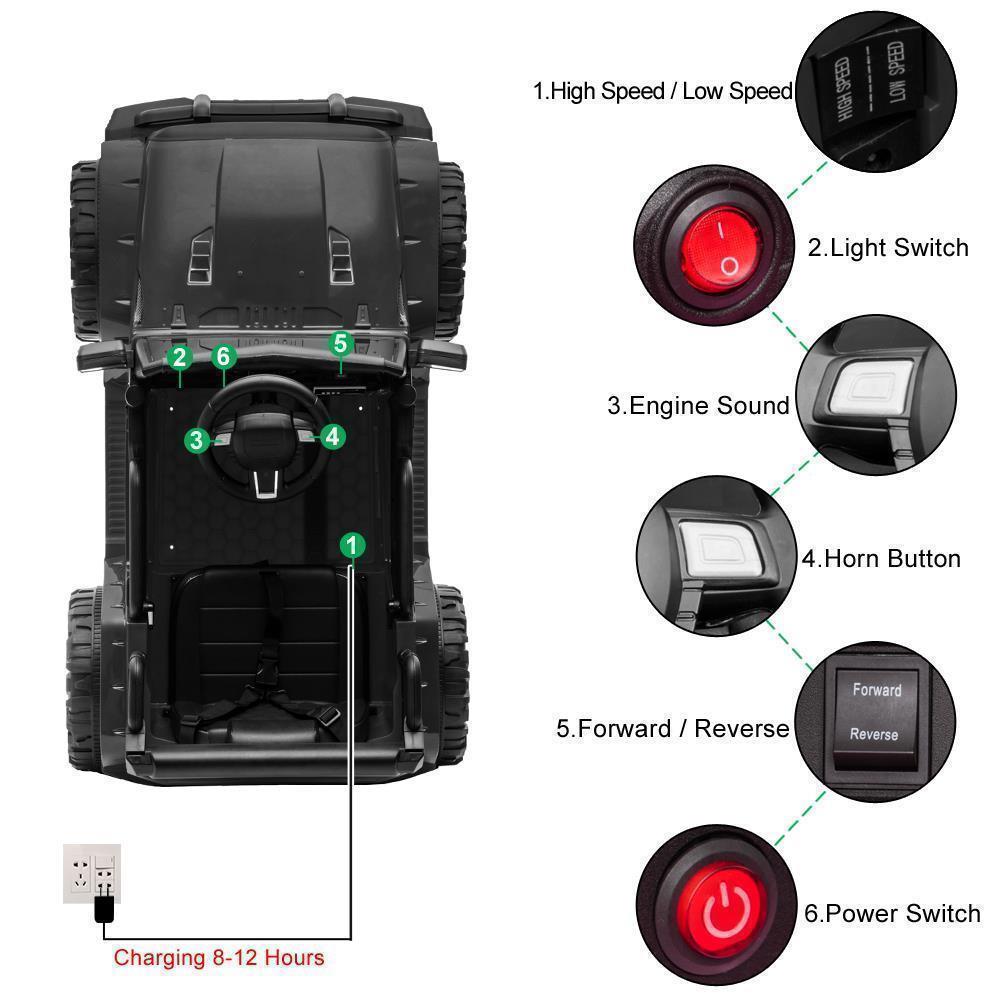 Remote Control Ride On Car Truck with 3 Speed Modes - Perfect for Christmas Fun!