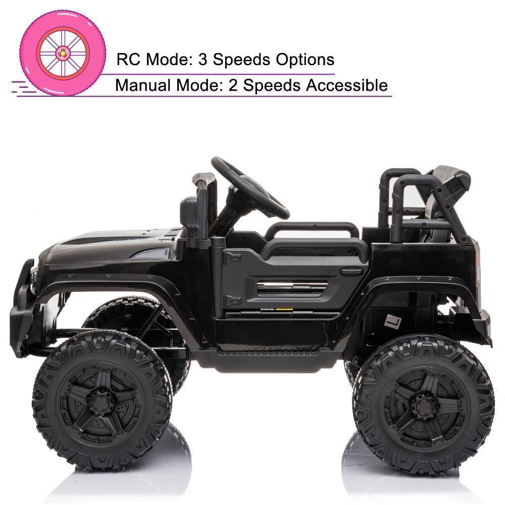 Electric Ride-On Car Truck for Kids with MP3, LED Lights, and Remote Control - 3 Speed Options