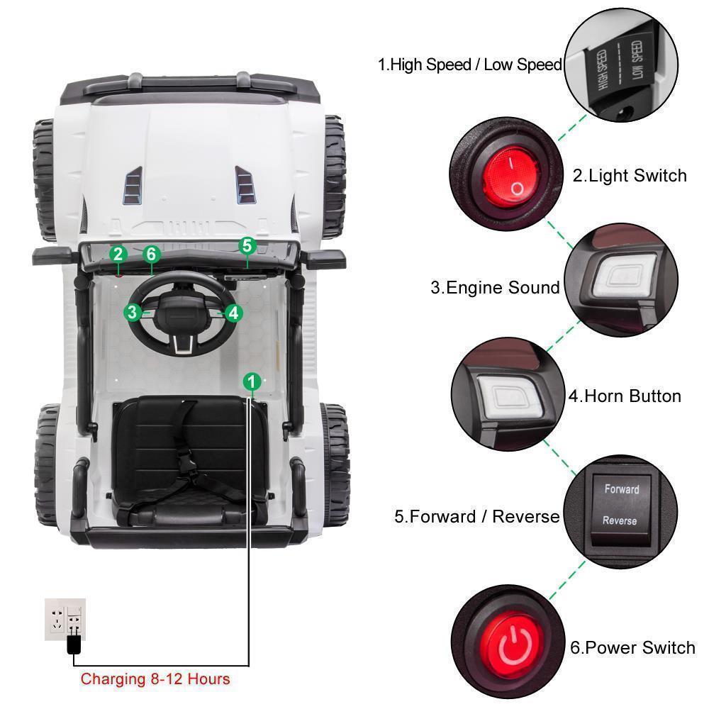 Electric Ride-On Truck for Kids with LED Lights, MP3 Player, and Remote Control