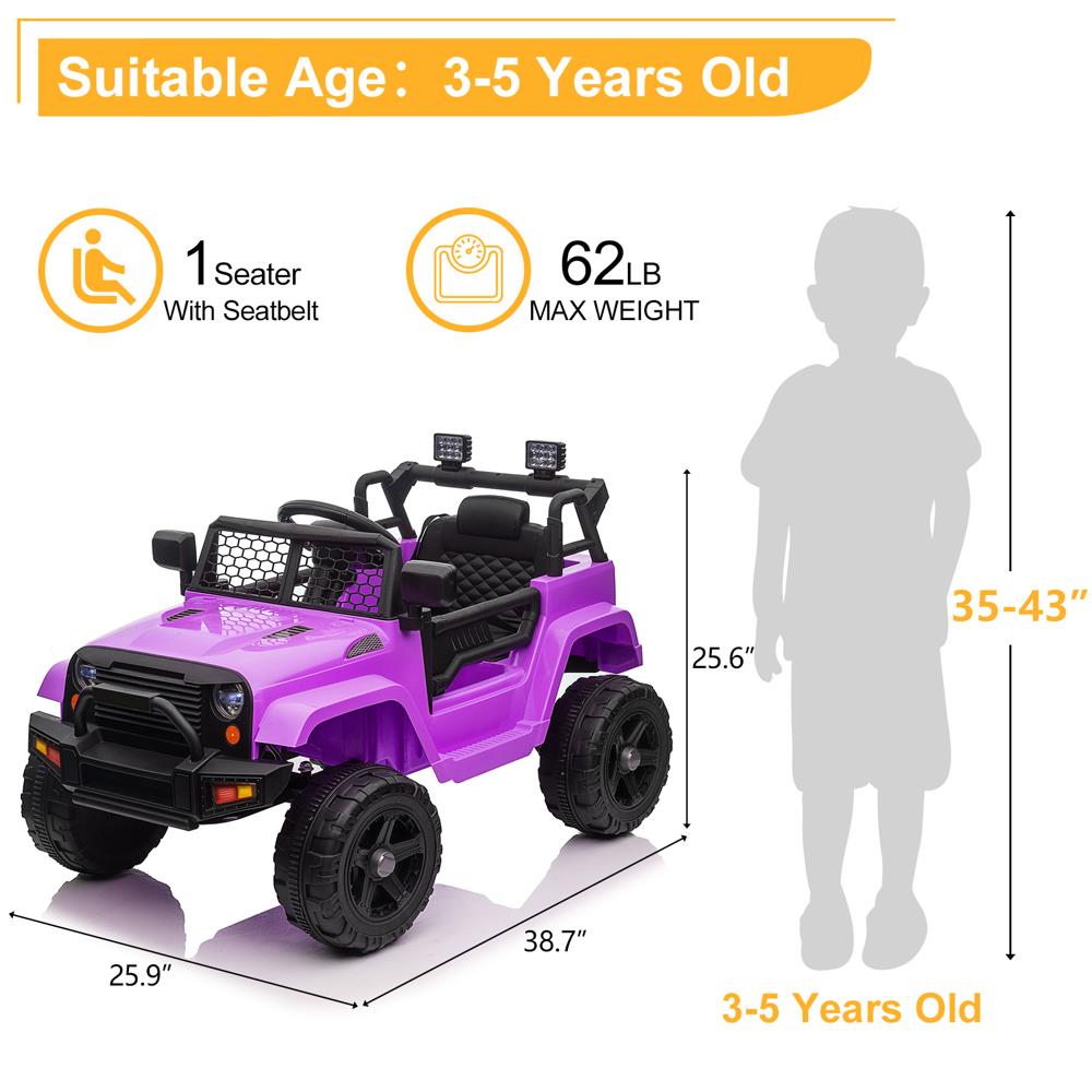 Premium 12V Electric Kids Ride On Car Truck with 2.4G Remote - Up to 8-12 Hours of Playtime
