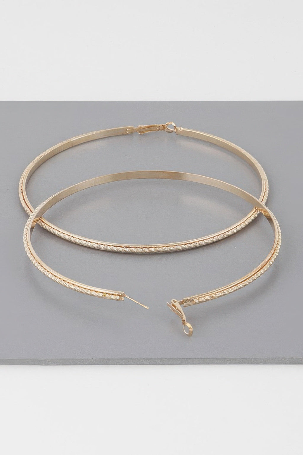 Wide Double Twisted 3.8" Hoop Earrings