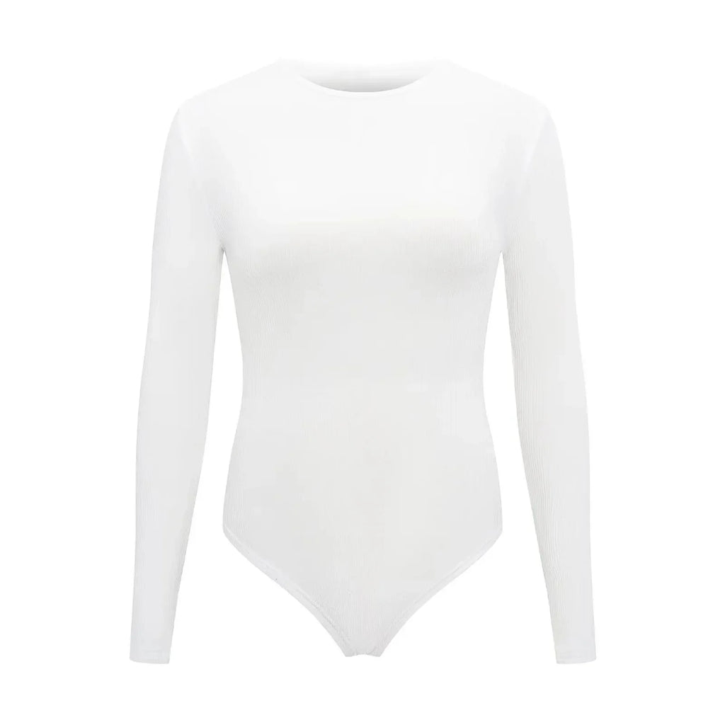 Women Long Sleeve O neck Tight Skinny Skims Style replacement Ribbed Bodysuit
