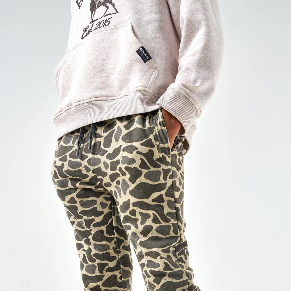 Burlebo Youth Fleece Jogger - Classic Deer Camo - Medium