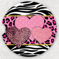 Car Coaster Set - Zebra Hearts