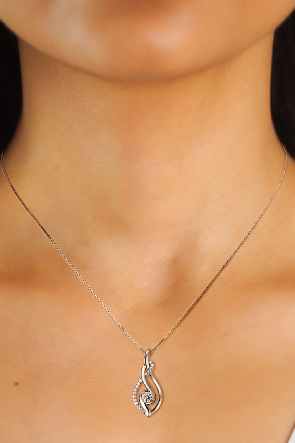 Lab-grown Diamond Necklace Brilliant Sterling Silver