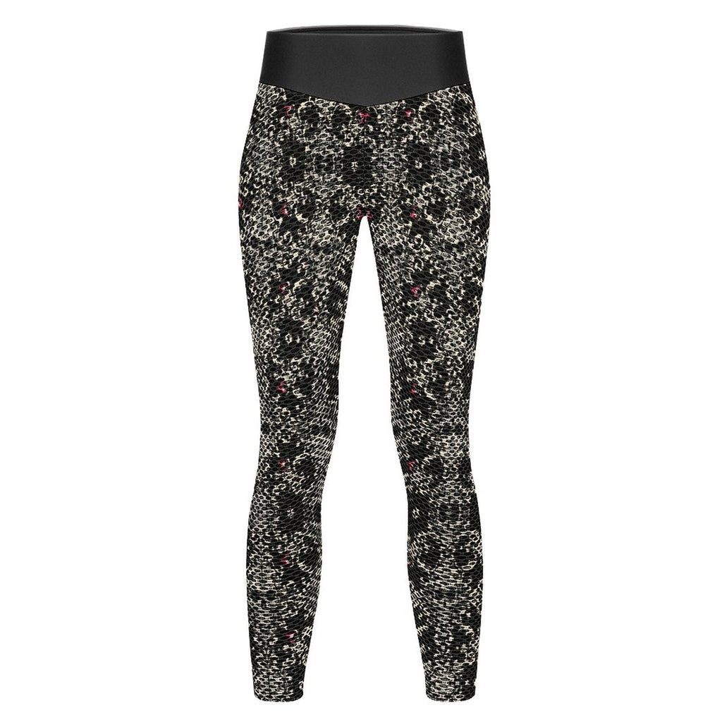 Munsieur Custom Printed Honeycomb Textured Yoga Leggings for Women