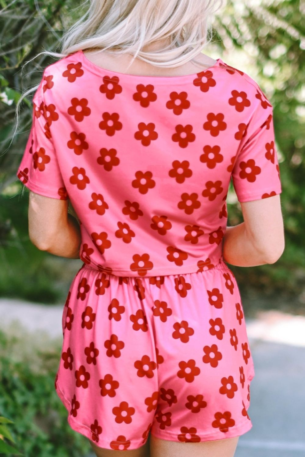 Floral Cropped Romper Lounge Set