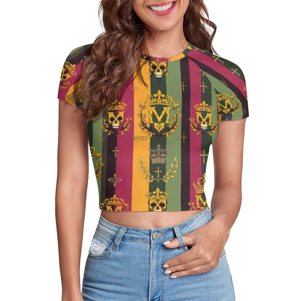 MUNSIEUR Tight cropped navel-baring T-shirt