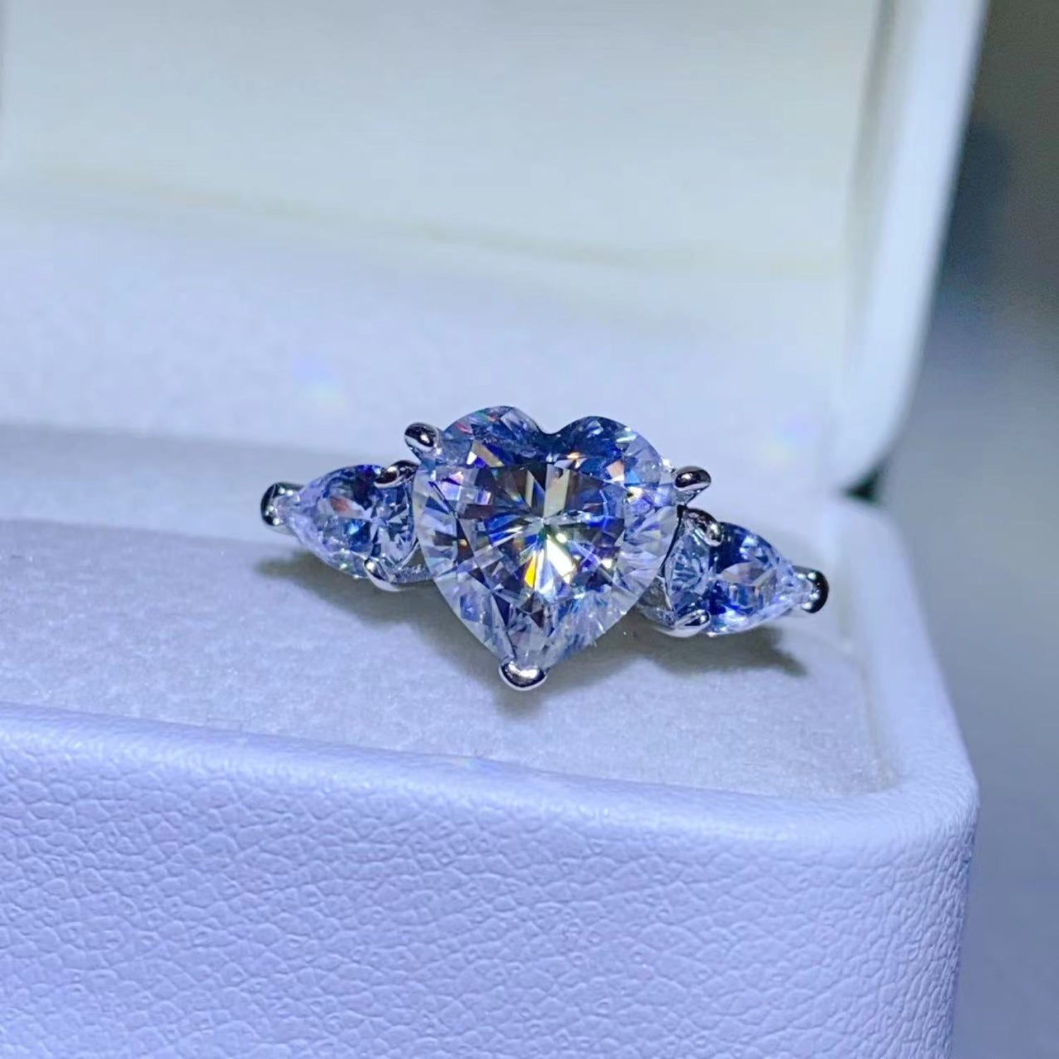 3 Carat Moissanite Sterling Silver Ring