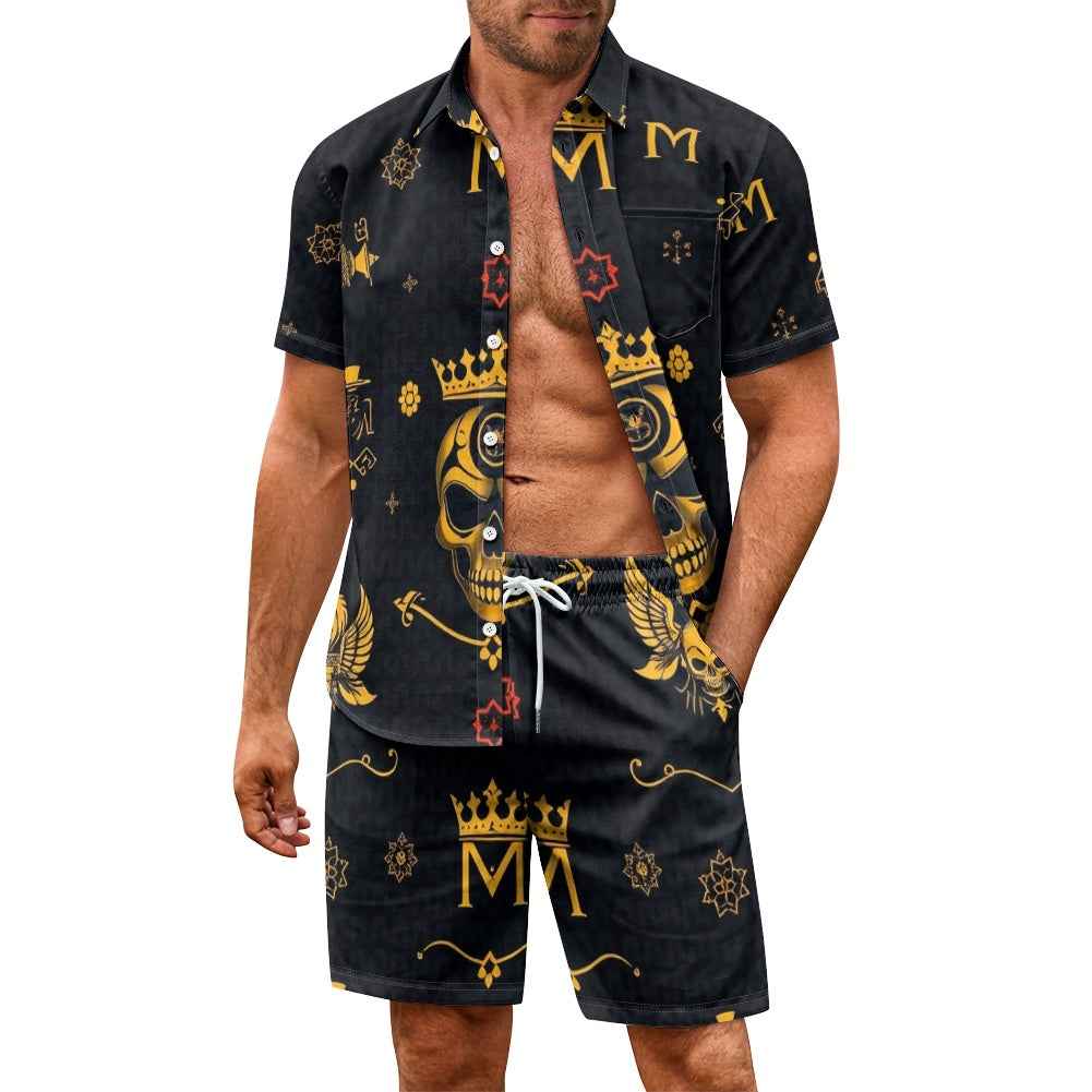 Men's Outfit Set - Two Piece Shorts & Top for Summer Wear