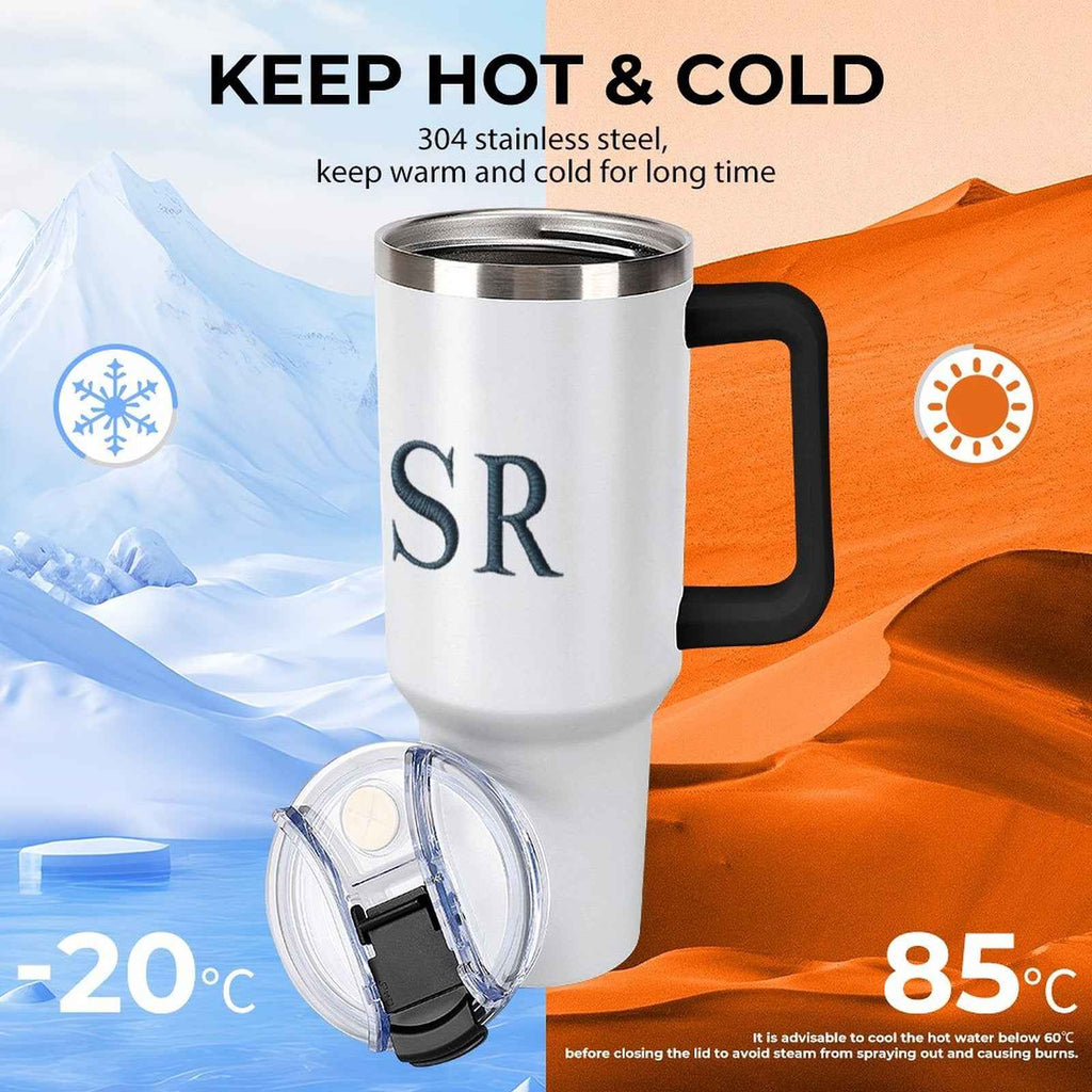40oz Insulated Tumbler with Handle and Straw Munsieur Brand Accessories