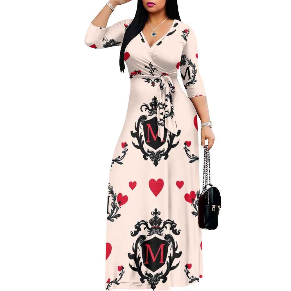 MUNSIEUR V-neck Maxi Dress Valentine's Day Collection New Arrivals