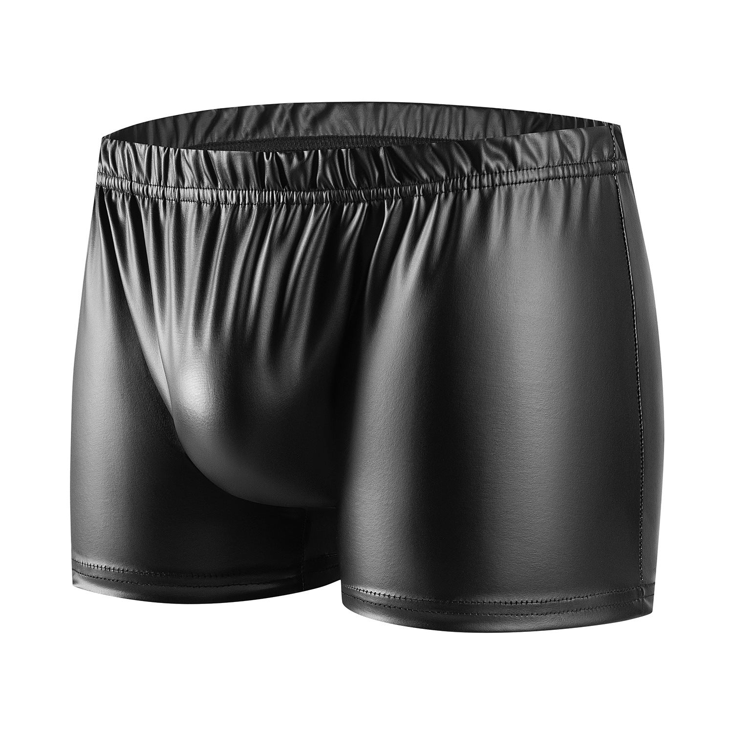 Men's Close-fitting Matte Soft Faux Leather Square Slim Leather Underwear