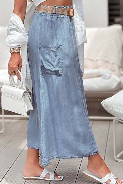 MUNSIEUR Frill Maxi Skirt - Luxury Designer Skirt with Pockets for Women