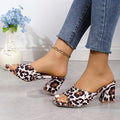 Leopard Block Heels Suede