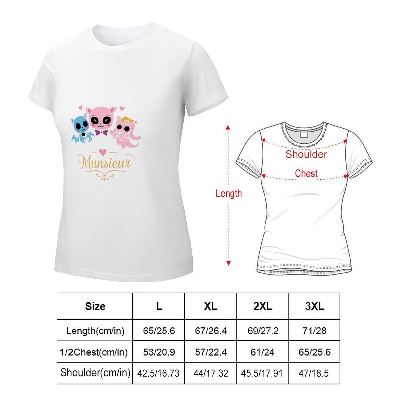 Women's Munsieur T-shirt Valentine's Day Collection "Vampire Friends" Designer Streetwear for Her