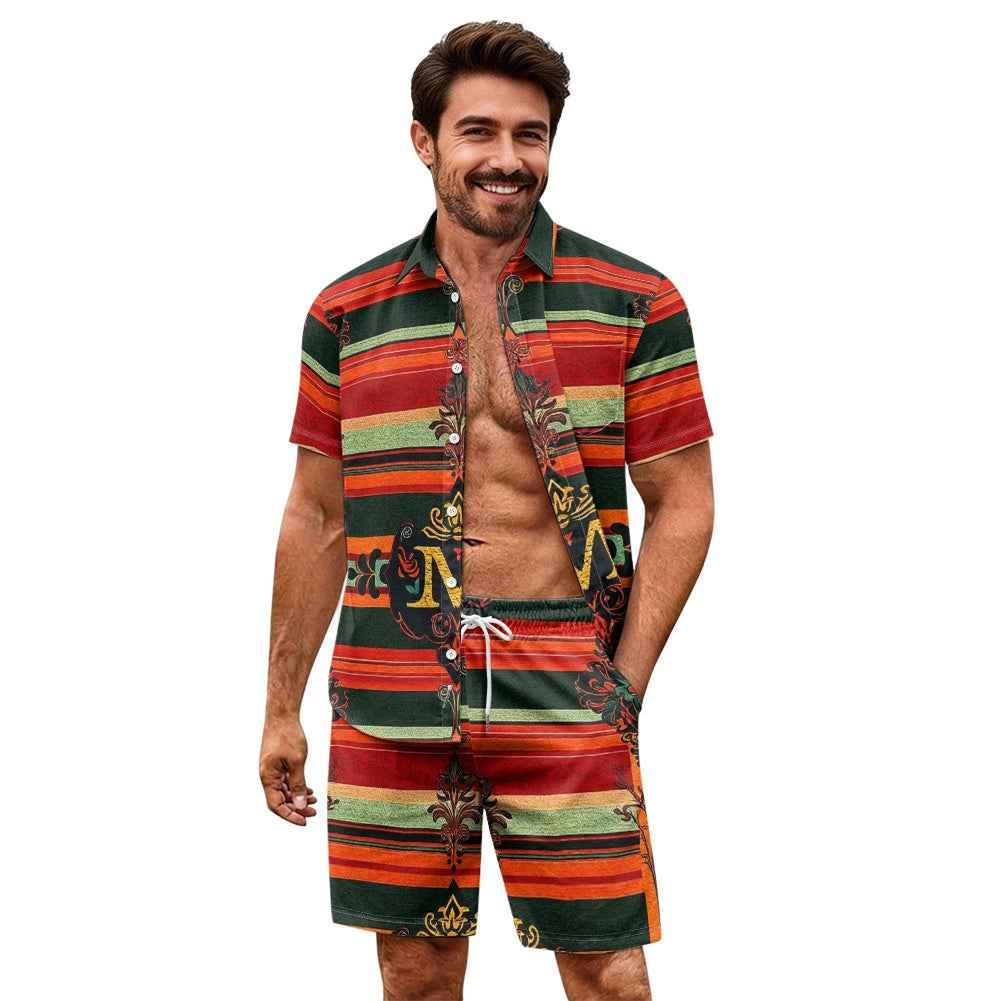Men's Shorts Set - Two Piece Summer Outfit for Beach & Casual Wear
