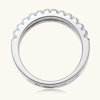 925 Sterling Silver Moissanite Double Layered Ring