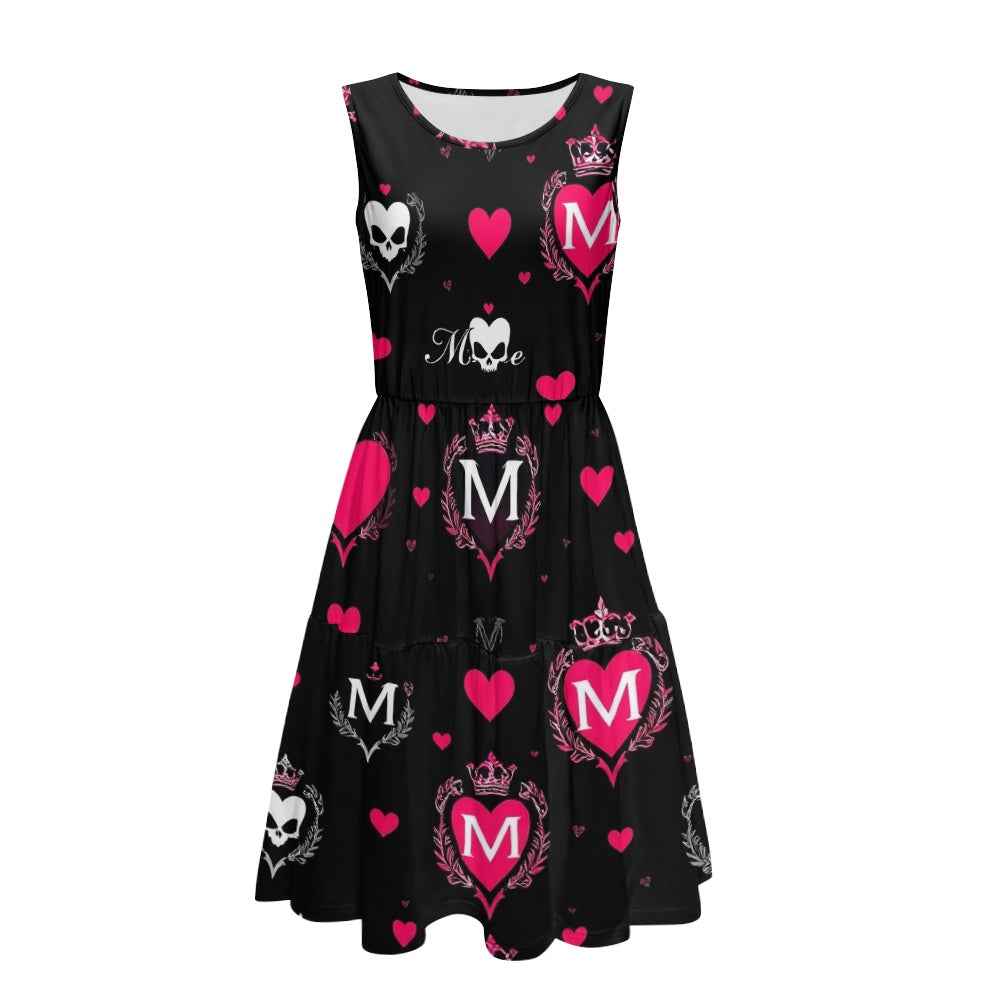 MUNSIEUR Women's Sleeveless Patchwork Dress Valentine's Day Collection