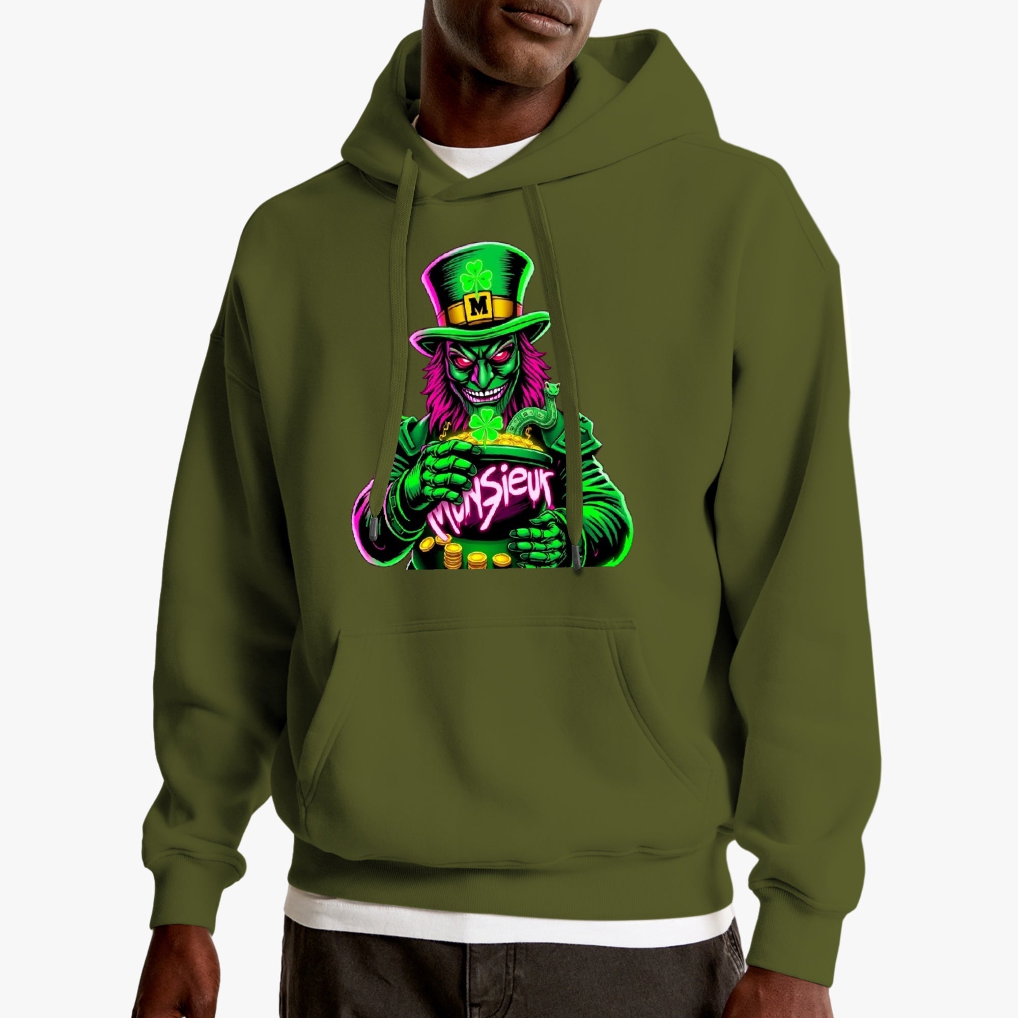 St. Patrick's Day Collection Munsieur Leprechaun Mafia Unisex Premium Pullover Hoodie Sweater