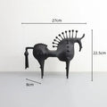 Abstract black horse metal sculpture living room decorative figurine