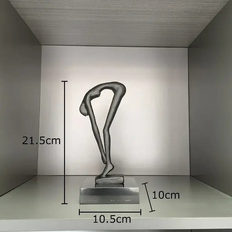 Abstract black metal gymnast statue desk ornament living room decor