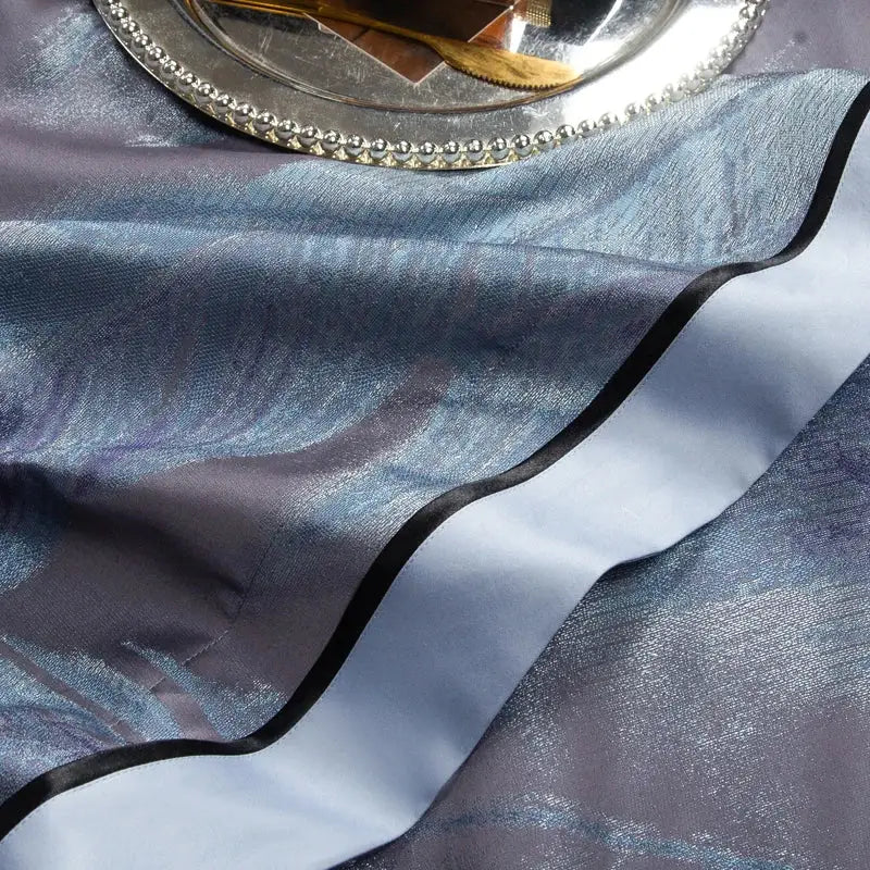 Abstract blue & gray 1500tc jacquard egyptian cotton bedding set bedroom