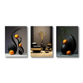 Modern black & gold abstract canvas print set bedroom wall art
