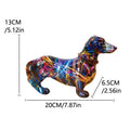 Abstract colorful dachshund dog statue living room decor