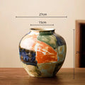 Abstract floral design hand-painted ceramic vase living room decor