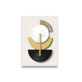 Modern gold & green geometric canvas art set for living room