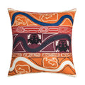 Abstract geometric cushion cover coral & teal bedroom tassel decor