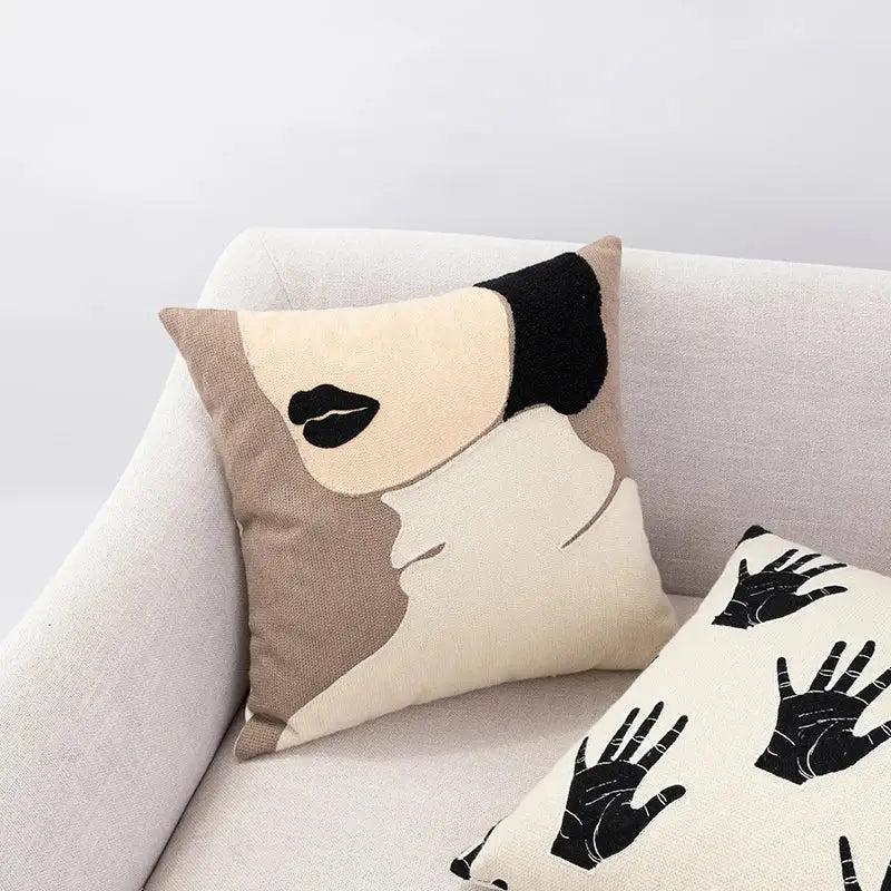 Abstract geometric earthy tone cushion cover living room decor