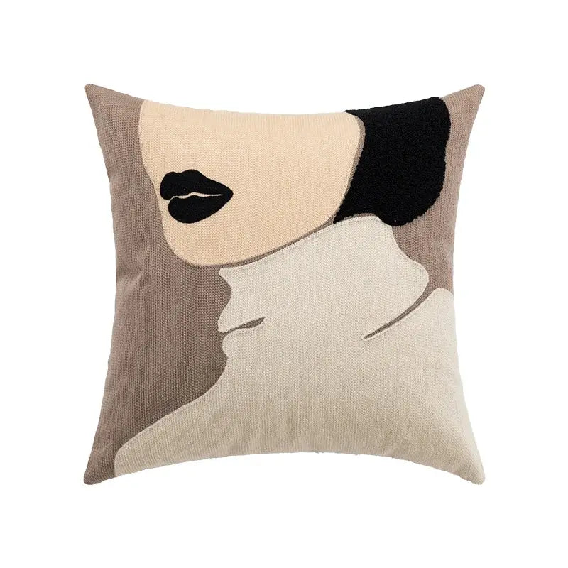 Abstract geometric earthy tone cushion cover living room decor