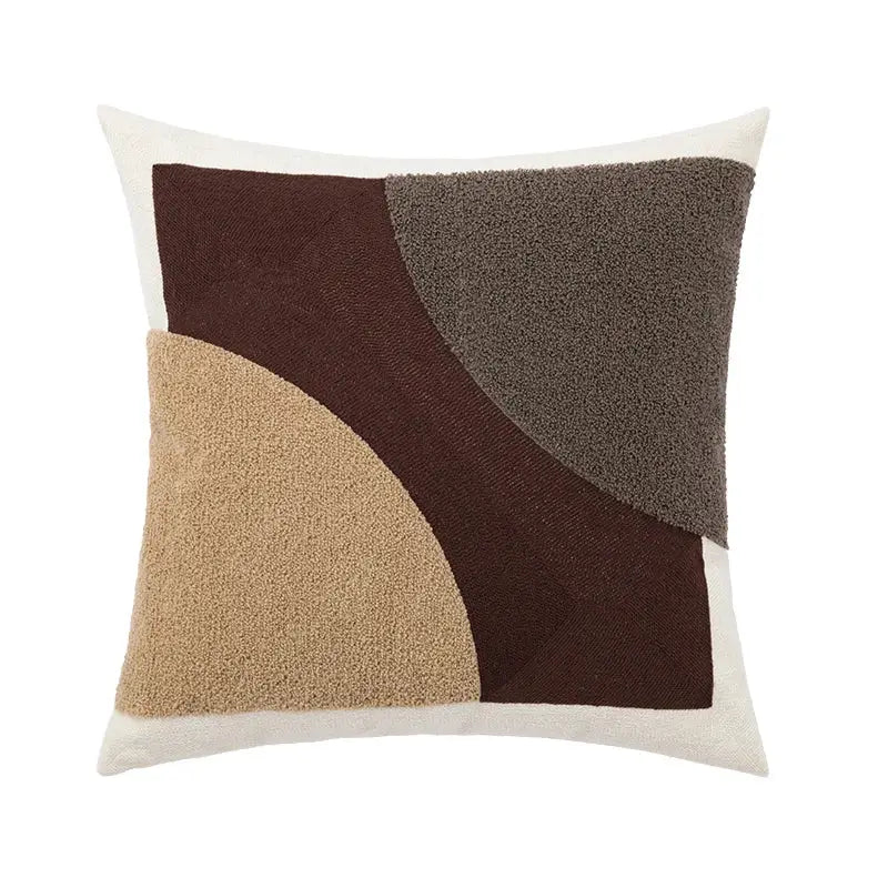 Abstract geometric earthy tone cushion cover living room decor