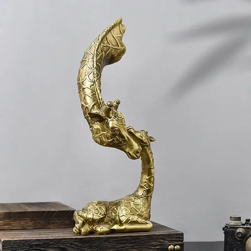 Abstract gold resin giraffe figurines living room decor ornament