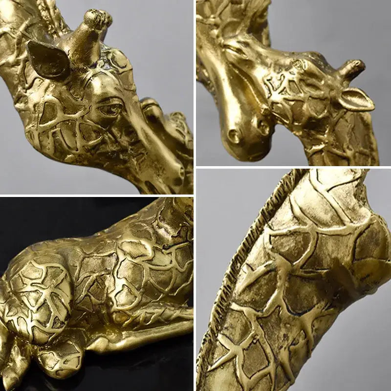 Abstract gold resin giraffe figurines living room decor ornament
