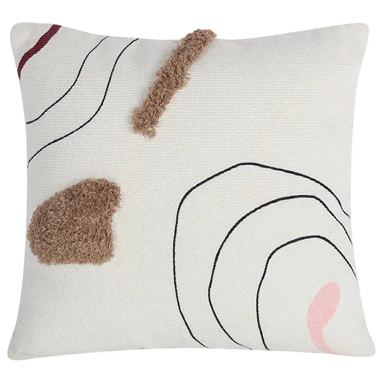 Abstract line colors cushion cover living room tufted pillow case