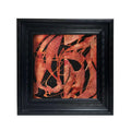Abstract modern wall art copper & orange living room decor