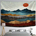 Abstract mountains oil painting wall hanging for bedroom decor