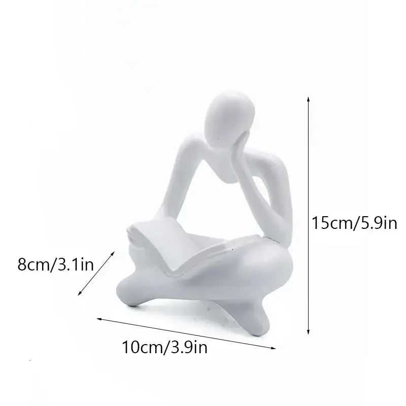 Abstract resin book figurines black & white office decor