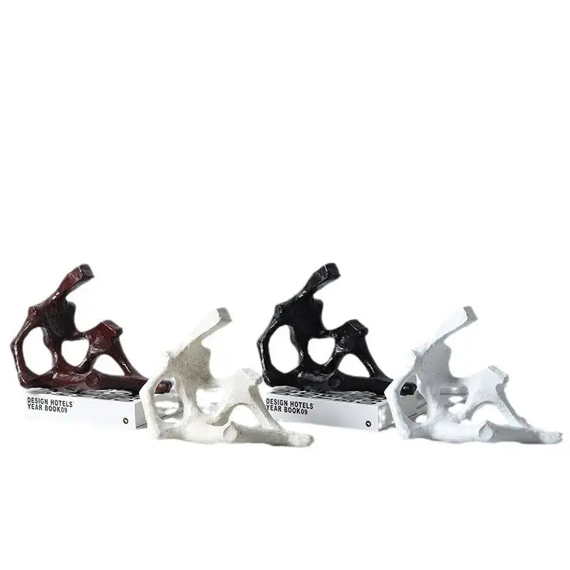 Abstract skeleton decor figure sculpture living room bookends