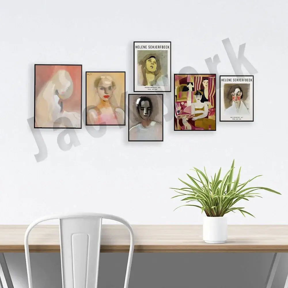 Abstract vintage exhibition poster set living room framed art prints