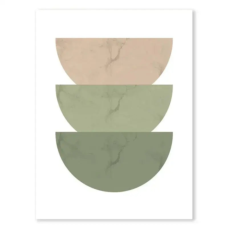 Modern abstract green & black botanical wall art set living room