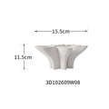 Abstract white geometric fold ceramic vase living room sculpture