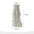 Abstract white irregular trunk fold ceramic vase for living room